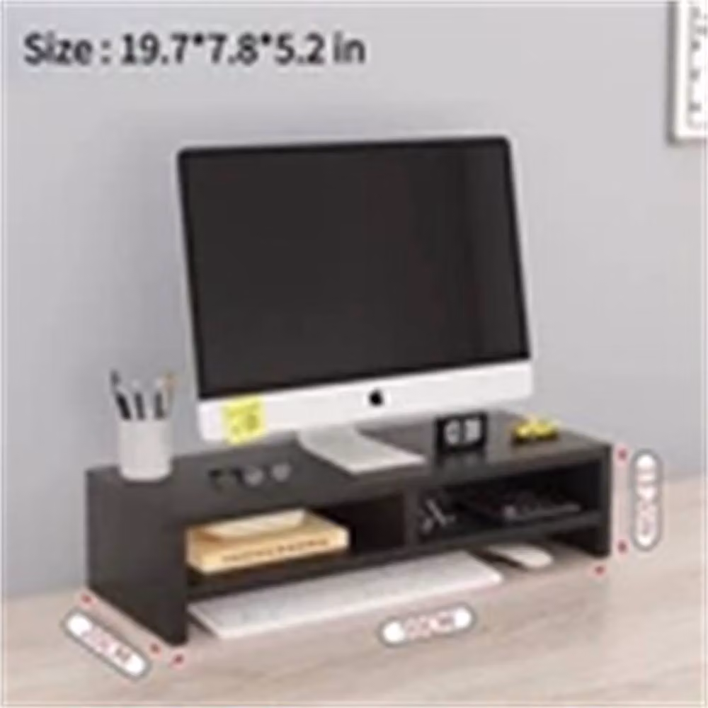 Nordara Black Computer Desktop Monitor Stand in Black, Width: 100 cm – 5