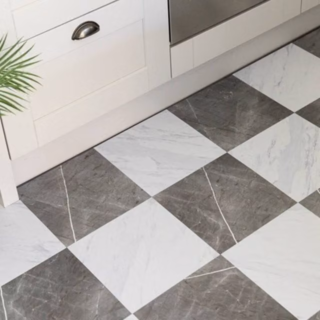FloorPops Bonneville Marble Self Adhesive Vinyl Floor Tiles, Pack of 10, Multicolour, W/D/H: 30.48 x 30.48 x 30.48 cm