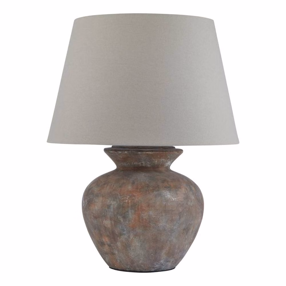 Wyld Haus Padua Brown Ceramic Table Lamp with Fabric Shade – 2