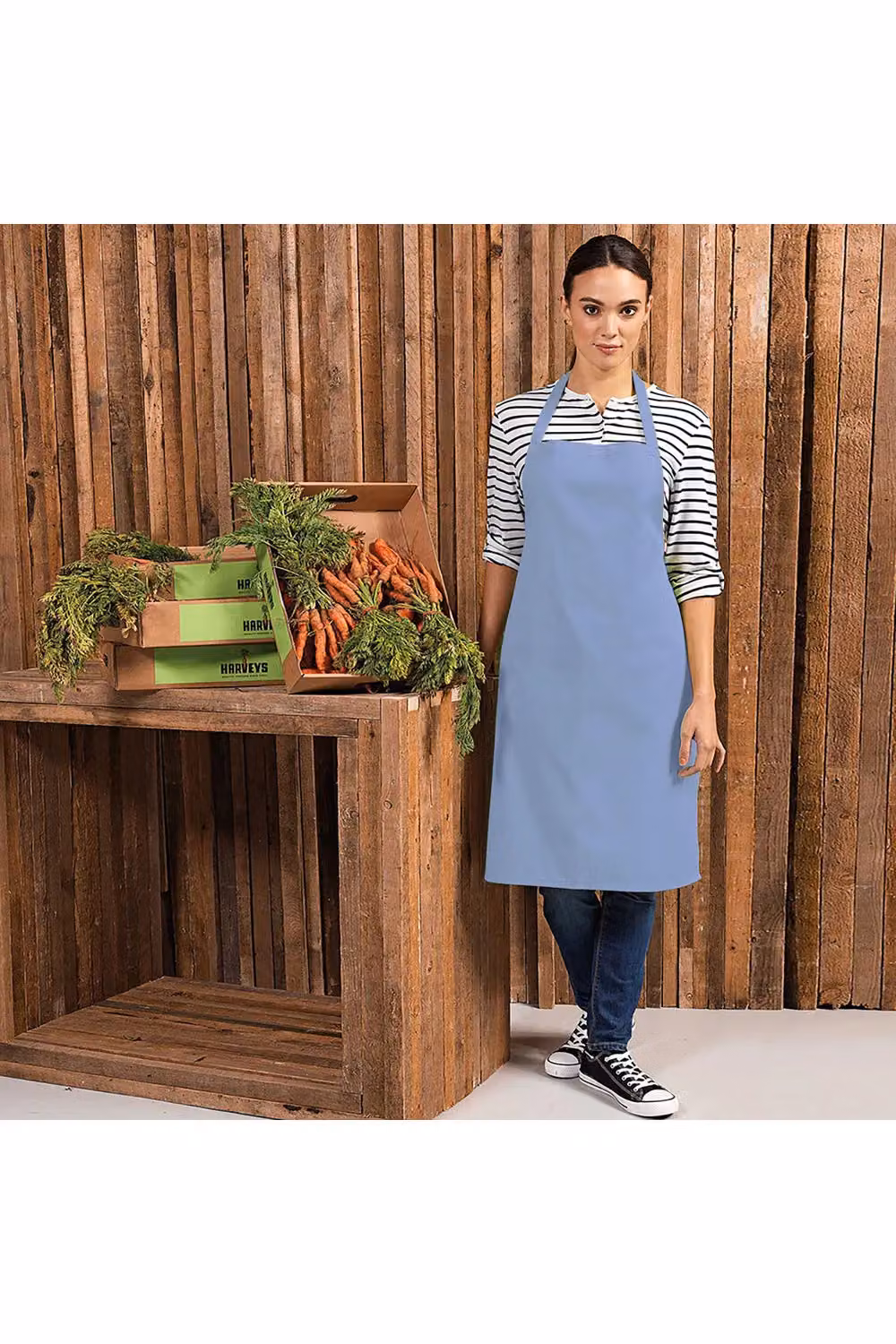 Premier Colours Professional Poly-Cotton Bib Apron in Blue – 2