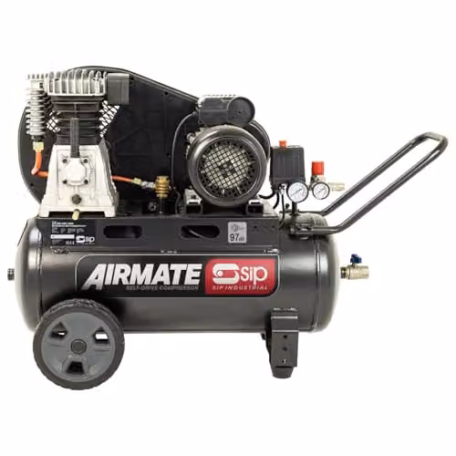 SIP Airmate Belt Drive Air Compressor, Black, 50L, 2.2kW, 230V 13A, 145psi / 10 Bar, 14CFM, 97dB – 1