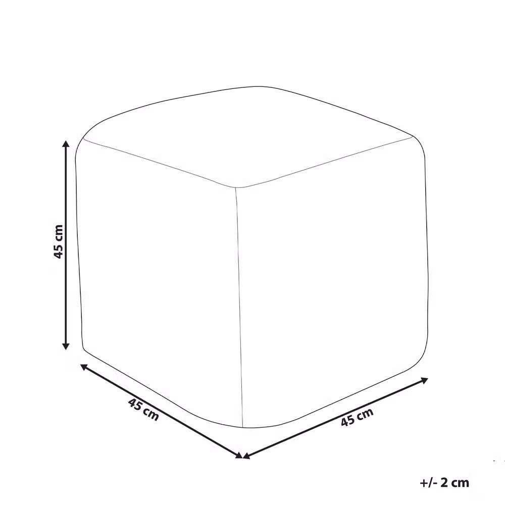 Wyld and Coco Beige Bouclé Cotton Cube Pouffe W/D/H: 45 x 45 x 45 cm – 2
