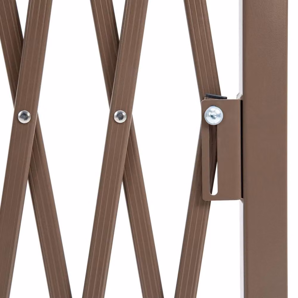 NESTLUNE Brown Aluminium Alloy Movable Rectangular Freestanding Fence – 4
