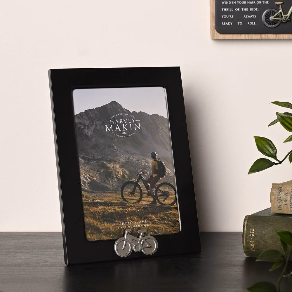 Widdop and Co Modern Rectangular Single Tabletop Photo Frame in Black or Silver, 10 x 15 cm – 2