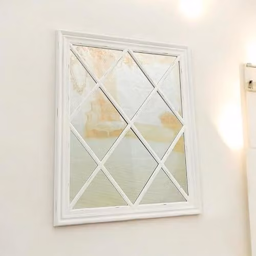 Minster Modern Rectangular Framed Wall Mirror, White, W: 80 cm, H: 100 cm, D: 5 cm – 1