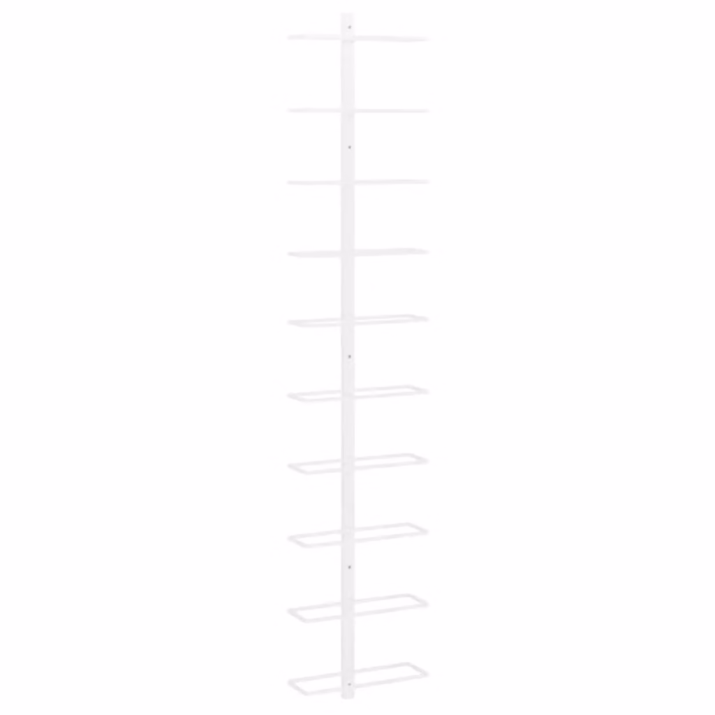 Berkfield Home Wall-mounted Metal Wine Rack in White for 10 Bottles – 2