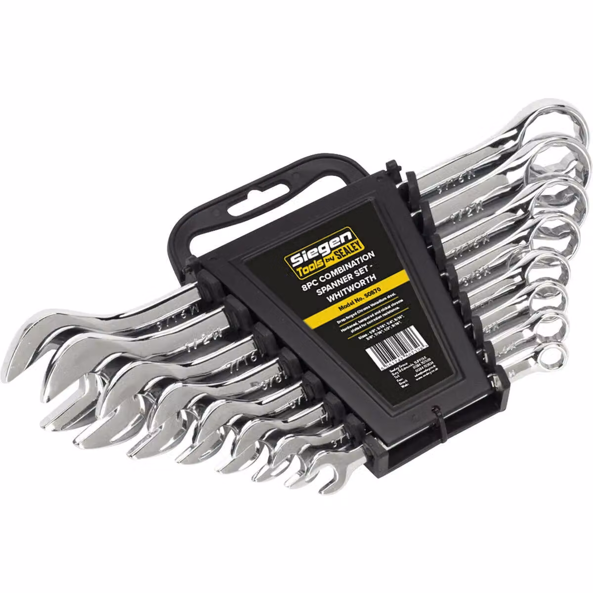 Loops 8pc Whitworth Socket Combination Spanner Set in Silver and Multicolour Chrome Vanadium – 2