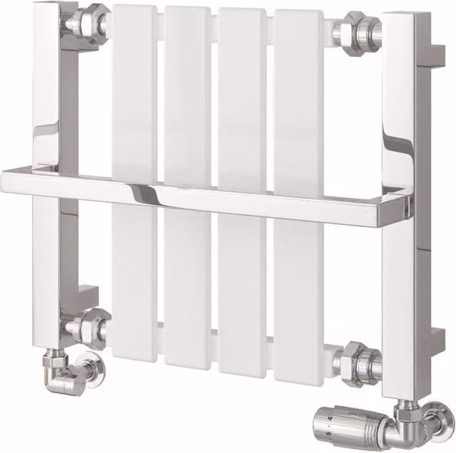 Bathroom Kingdom Traditional Heated Towel Rail in White, W: 40.0 cm, H: 49.0 cm