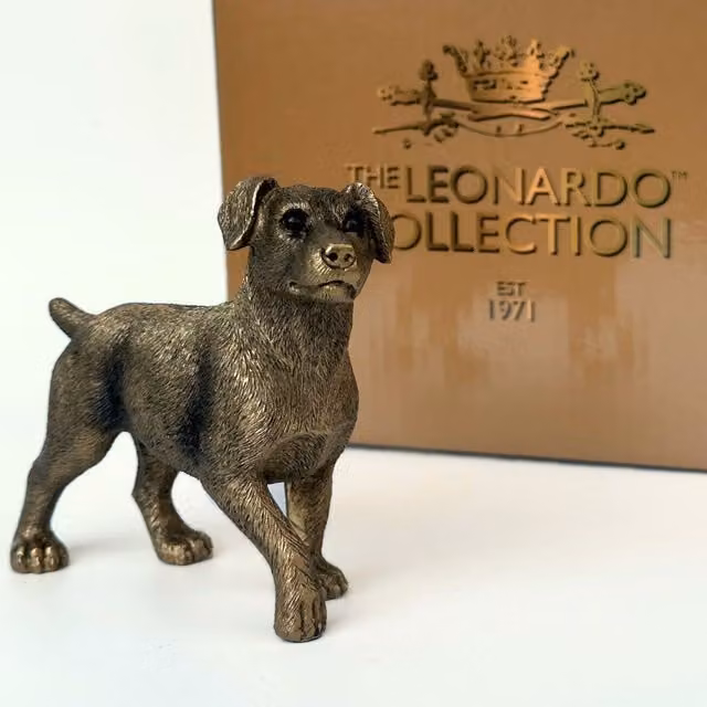 Leonardo Reflections Bronzed Jack Russell Terrier Dog Figurine in Bronze and Gold – 1