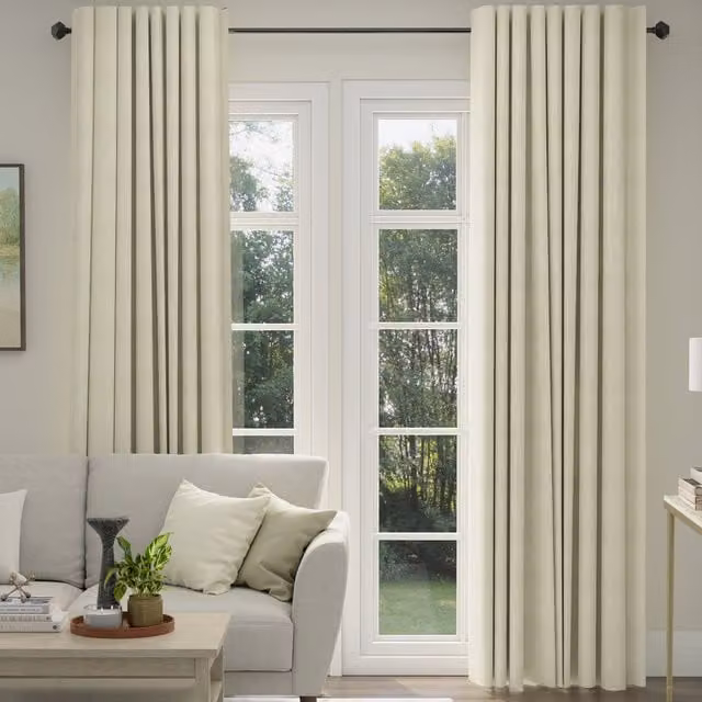 ANTE DECOR Eden Made To Measure Blackout Chenille Fabric Curtains in Ivory