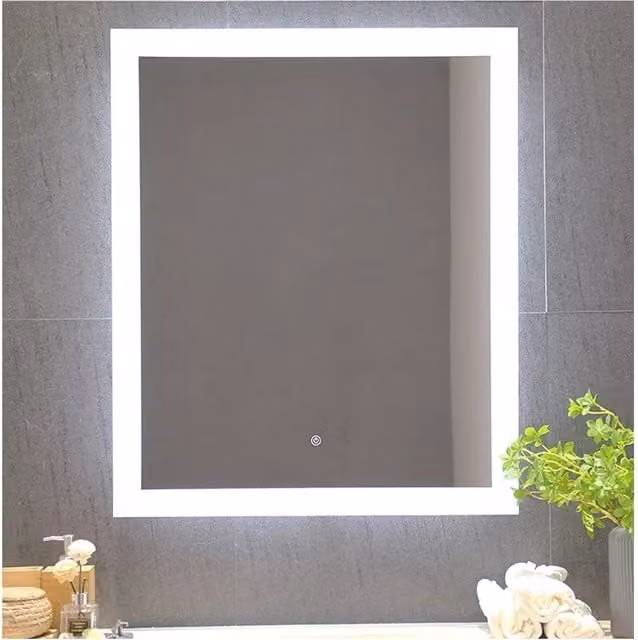 DEENZ Modern LED Bathroom Mirror in Silver