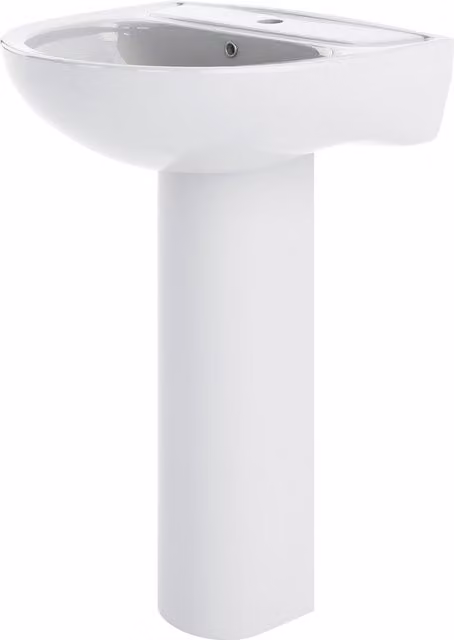 Balterley Round 1 Tap Hole Basin with Full Pedestal in White
