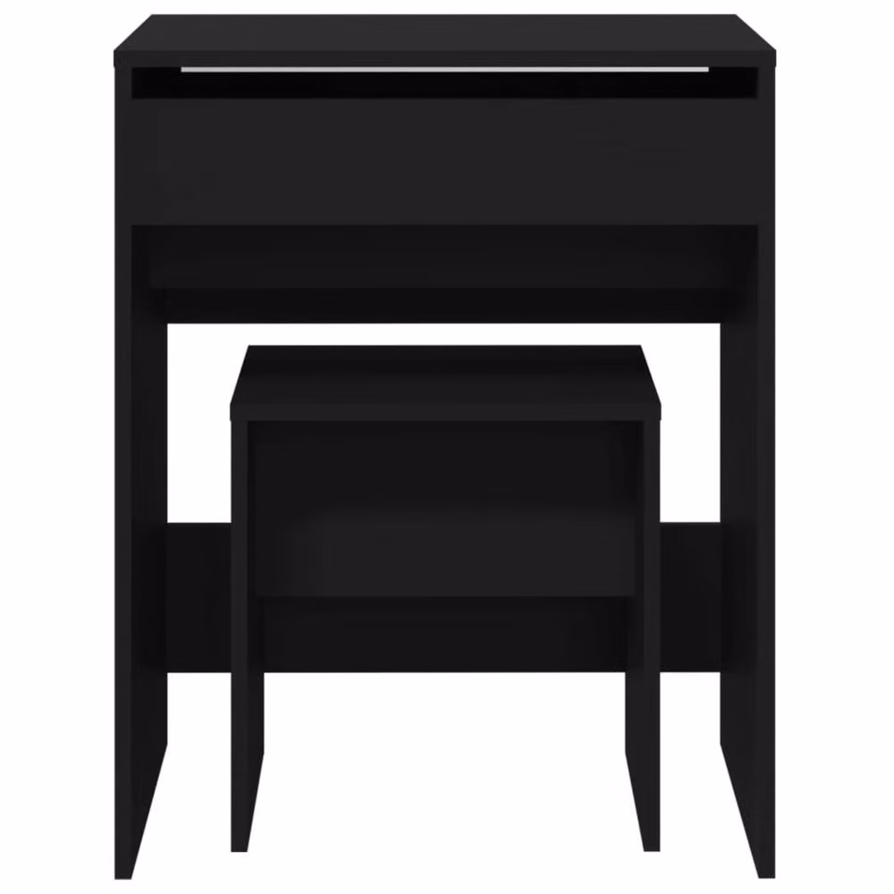Berkfield Home Dressing Table and Stool, Black, W/D/H: 60 x 40 x 113.5 cm – 3