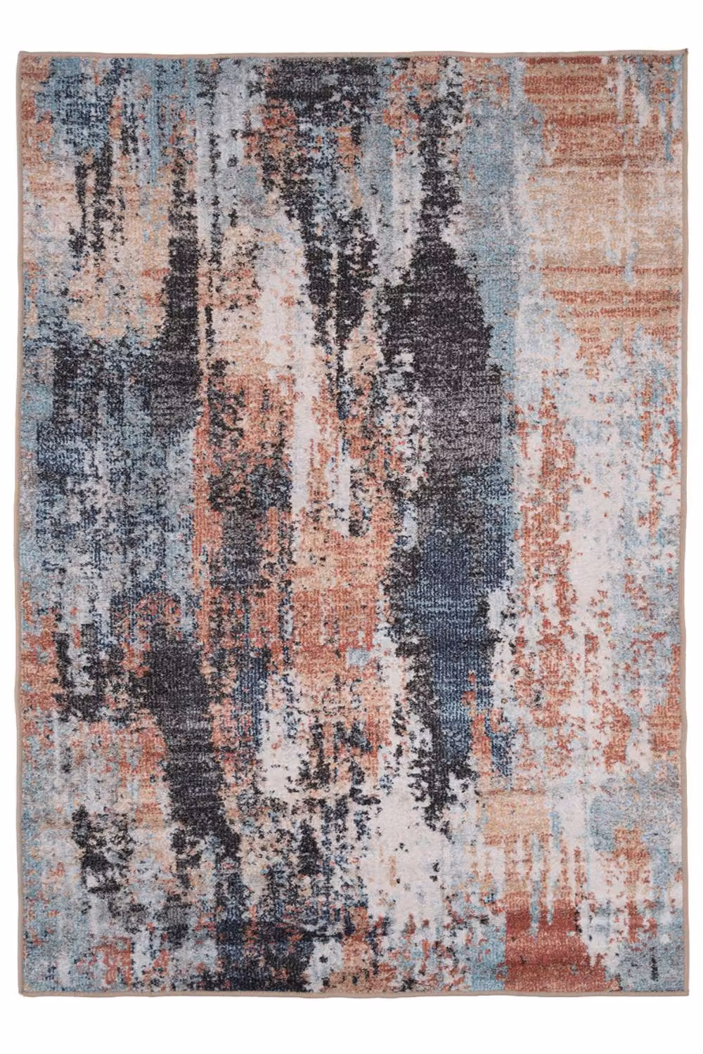 Kukoon Abstract Multi Colour Blue and Grey Machine Washable Soft Area Rug, W: 80 cm, L: 300 cm – 4