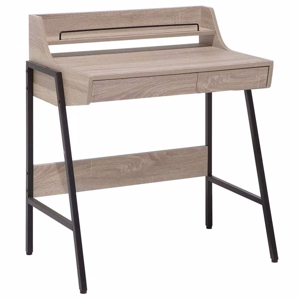 Wyld and Coco Scandinavian Writing Desk in Brown and Black, W/D/H: 89 x 76 x 46 cm – 2