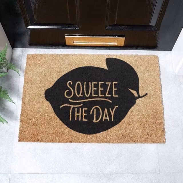 Artsy Mats Squeeze The Day Humorous Doormat in Black, W/D: 60 x 40 cm – 1