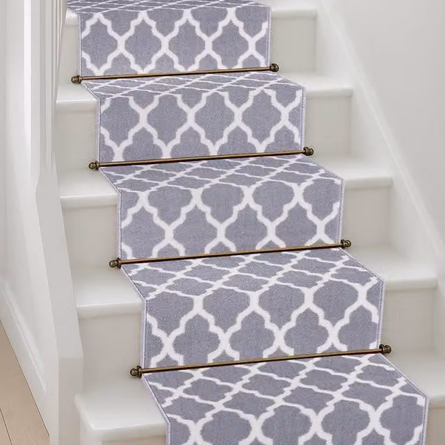 Bravich LTD Modern Trellis Grey Non-Slip Low Pile Hallway Runner Rug, W: 60 cm, L: 150 cm
