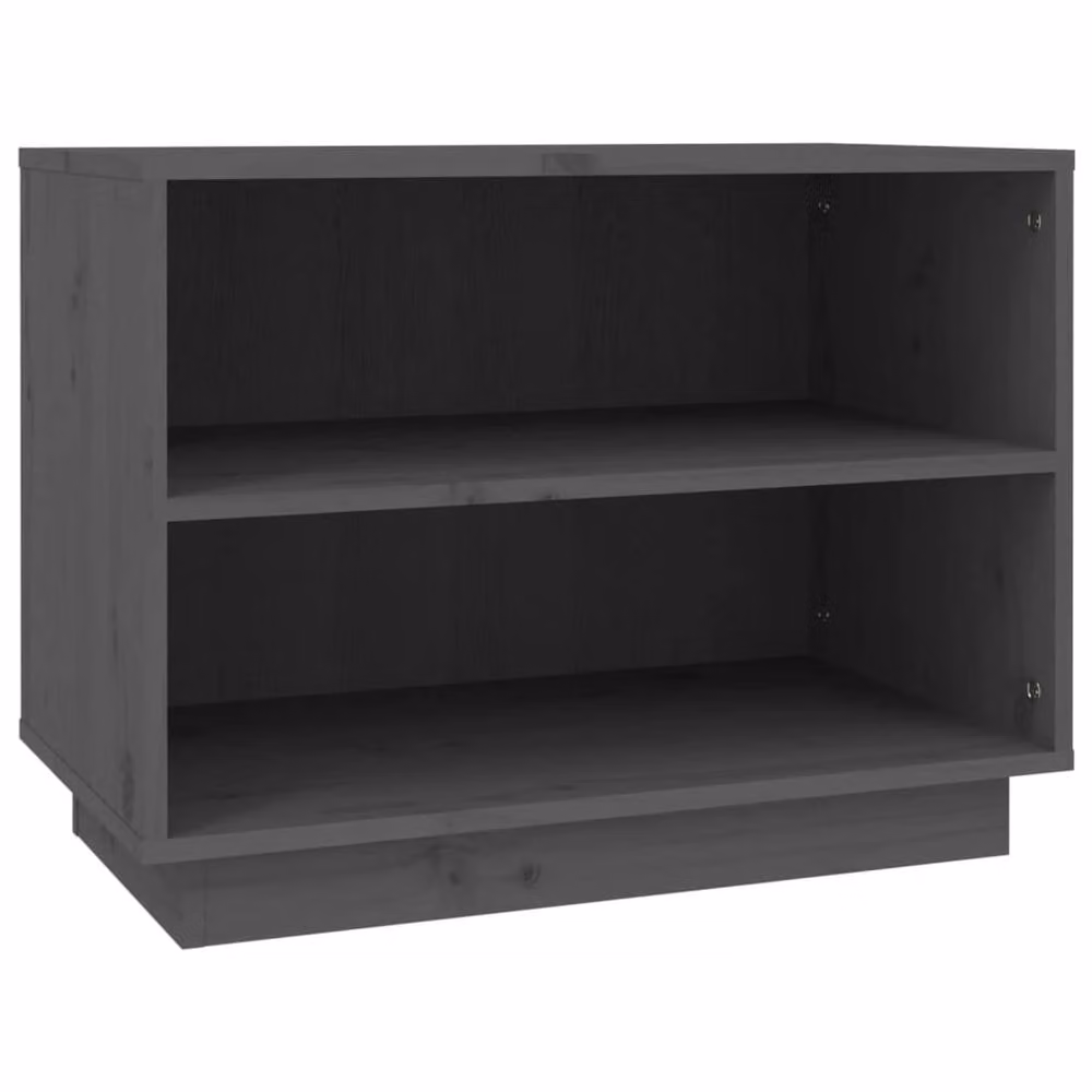 Berkfield Home Grey Solid Wood Pine Shoe Cabinet W/D/H: 60 x 34 x 45 cm – 2