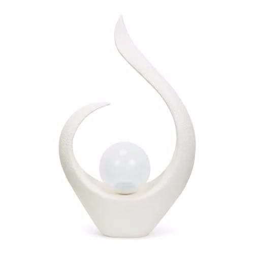 ValueLights Solar Powered Large Abstract Ornament Statue Light in White