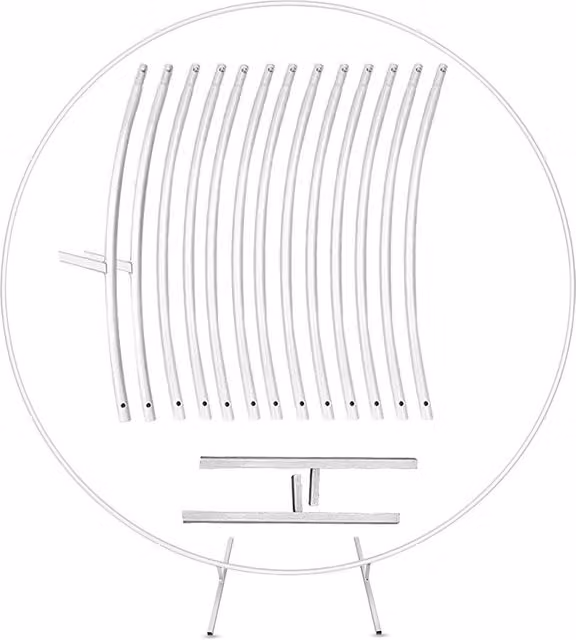 Neel Blue Round Metal Balloon Arch Frame with Floor Base, White, Height: 220 cm