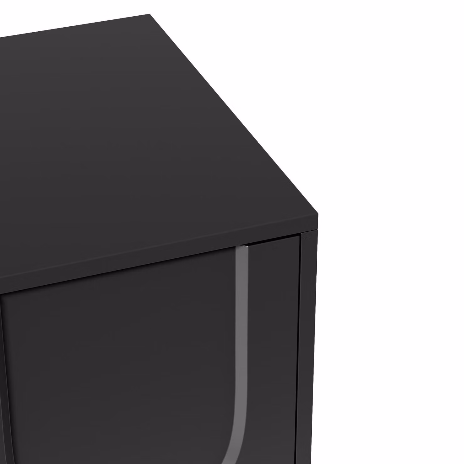 Aosom Minimalist Black TV Cabinet with Solid Wood Legs, Curved Doors, Drawers and Shelves, W: 180 cm, D: 40 cm, H: 42 cm – 5