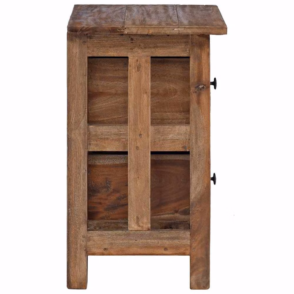 Berkfield Home Solid Reclaimed Wood Nightstand in Brown, W/D/H: 40 x 30 x 51 cm – 4