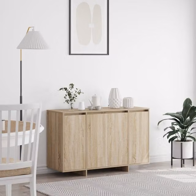 Berkfield Home Sonoma Oak Sideboard in Beige, W/D/H: 120 x 41 x 75 cm – 1