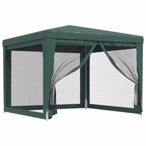 vidaXL Party Tent in Green with 4 Mesh Sidewalls, W 3 x D 3 m – 1