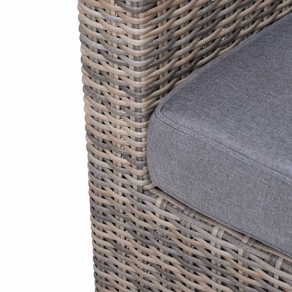 Wyld Haus Vapa 5 Piece Mixed Brown Faux Rattan Bistro Set with Glass Table – 9