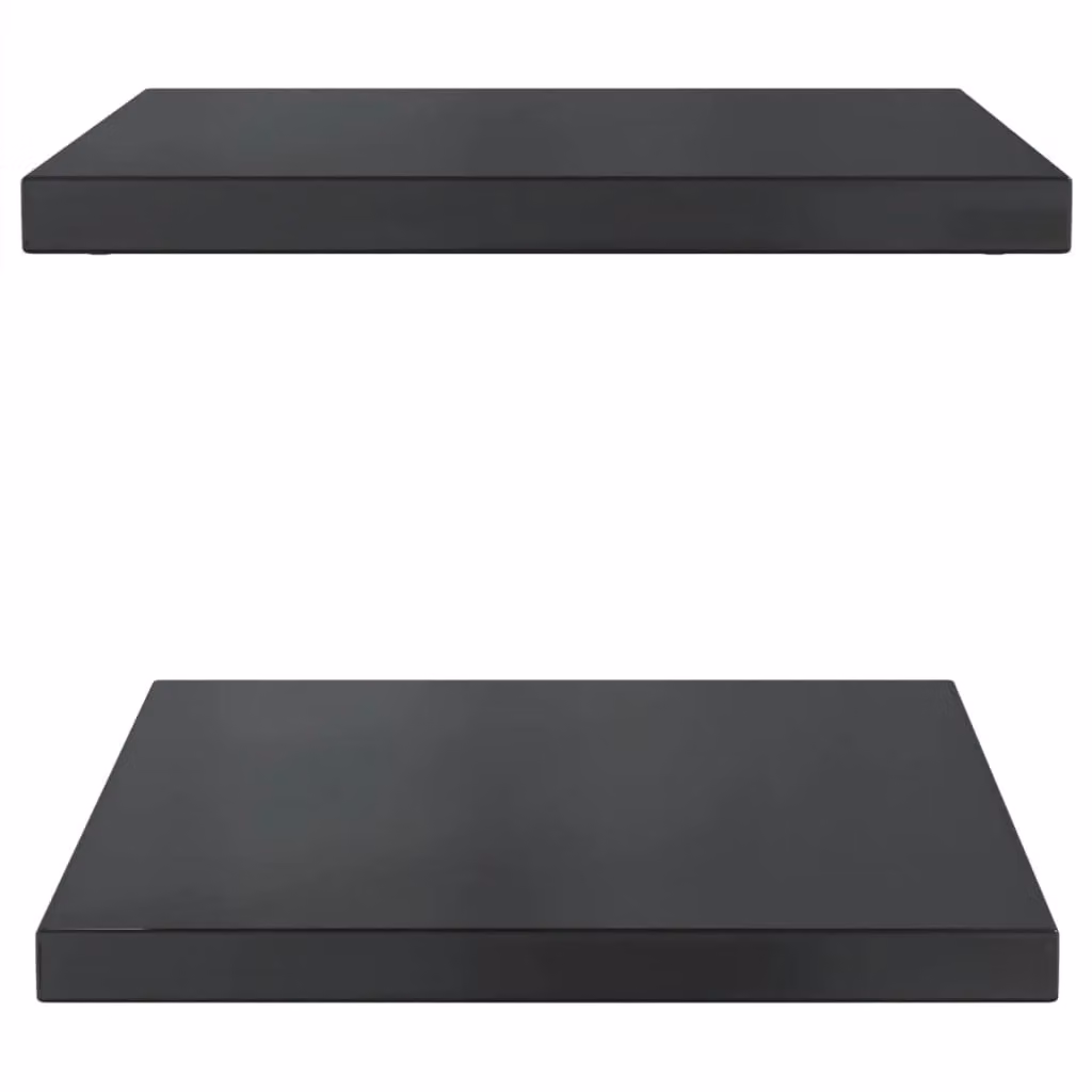 Berkfield Home Black Stainless Steel Wall Mounted Shelves, 2 Pack, W: 50 cm, D: 40 cm, H: 3 cm – 3