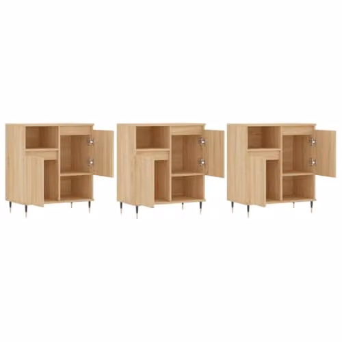 vidaXL Set of 3 Modern Sideboards and Highboards in Sonoma Oak Brown Engineered Wood – 3