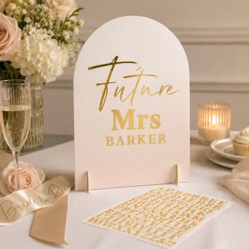 Club Green Future Mrs Customisable Celebration Sign in Green and Multicolour for Wedding and Hen Parties – 2