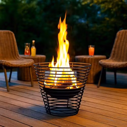 Jack Stonehouse Black Steel Outdoor Fire Pit Basket for Wood Burning – 2