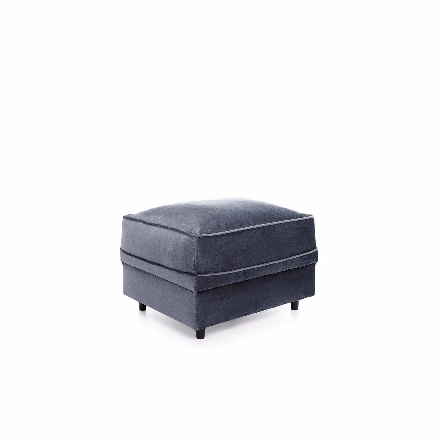 Abakus Direct Chicago Spill-Proof Velvet Footstool in Grey, W/D/H: 60 x 50 x 41 cm – 2