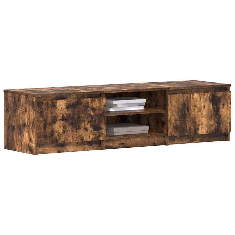 Berkfield Home TV Cabinet in Smoked Oak Brown, W/D/H: 140 x 40 x 35.5 cm – 4