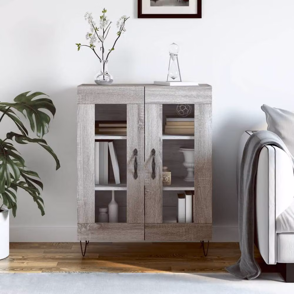 Berkfield Home Grey Sonoma Sideboard W: 69.5 cm, D: 34 cm, H: 90 cm – 2