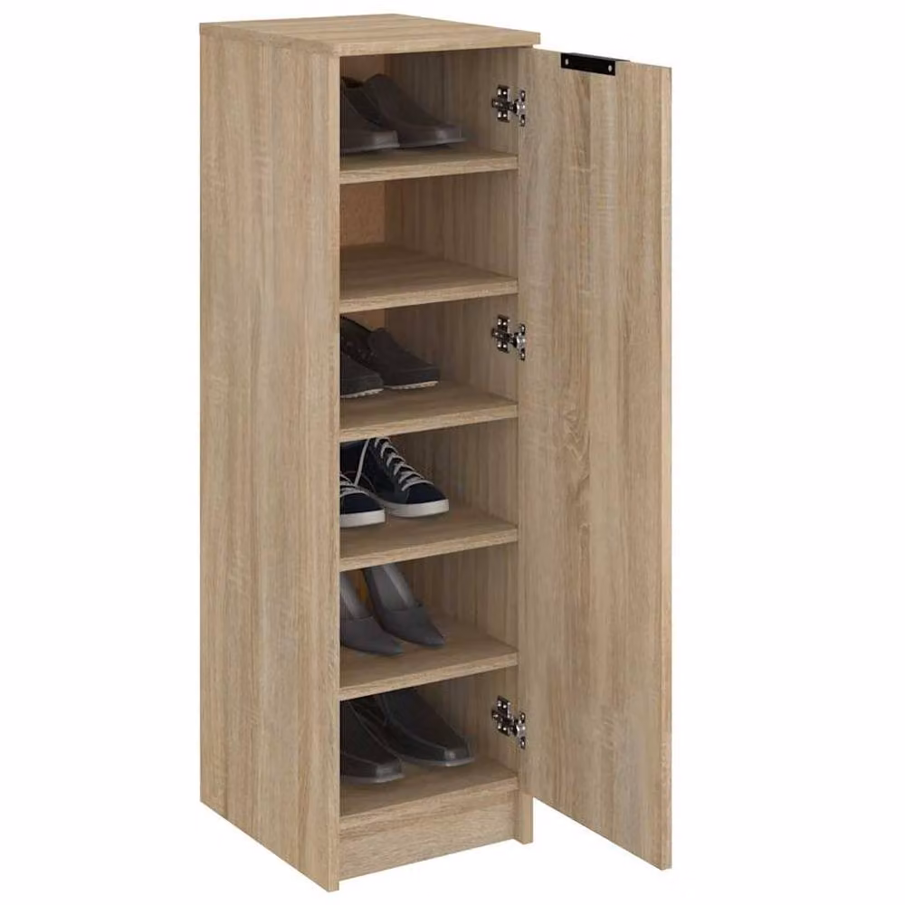 Berkfield Home Sonoma Oak Shoe Cabinet in Brown, W/D/H: 30 x 35 x 100 cm – 2
