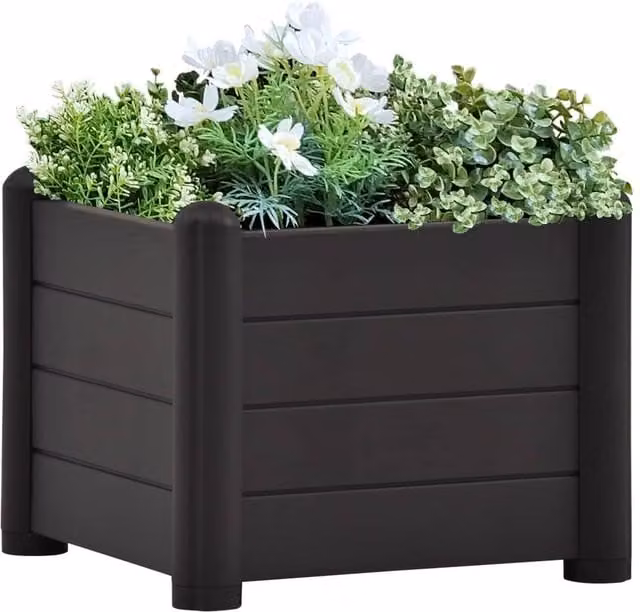 Berkfield Home Garden Anthracite Plastic Raised Bed, W/D/H: 43 x 43 x 35 cm – 1