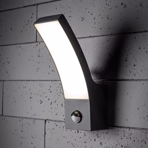 CGC Lighting Modern Anthracite Grey LED Outdoor Wall Light with Motion Sensor and Timer, IP54 Rated Aluminium Garden Light, 4000k Cool White – 2