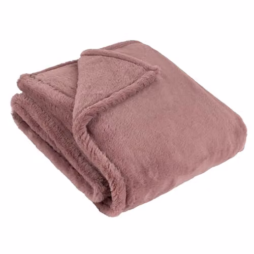 Furn Kallu Reversible Double-Sided Faux Fur Throw in Purple and Multicolour, W/D/H: 130 x 180 cm – 1