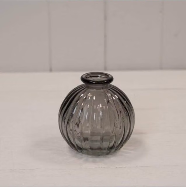 KDMD Smoky Grey Round Glass Bottle