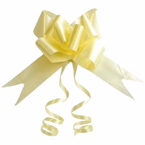 Shatchi 30pcs Light Yellow Pull Bows for Gift Wrapping and Hampers, 5cm – 1