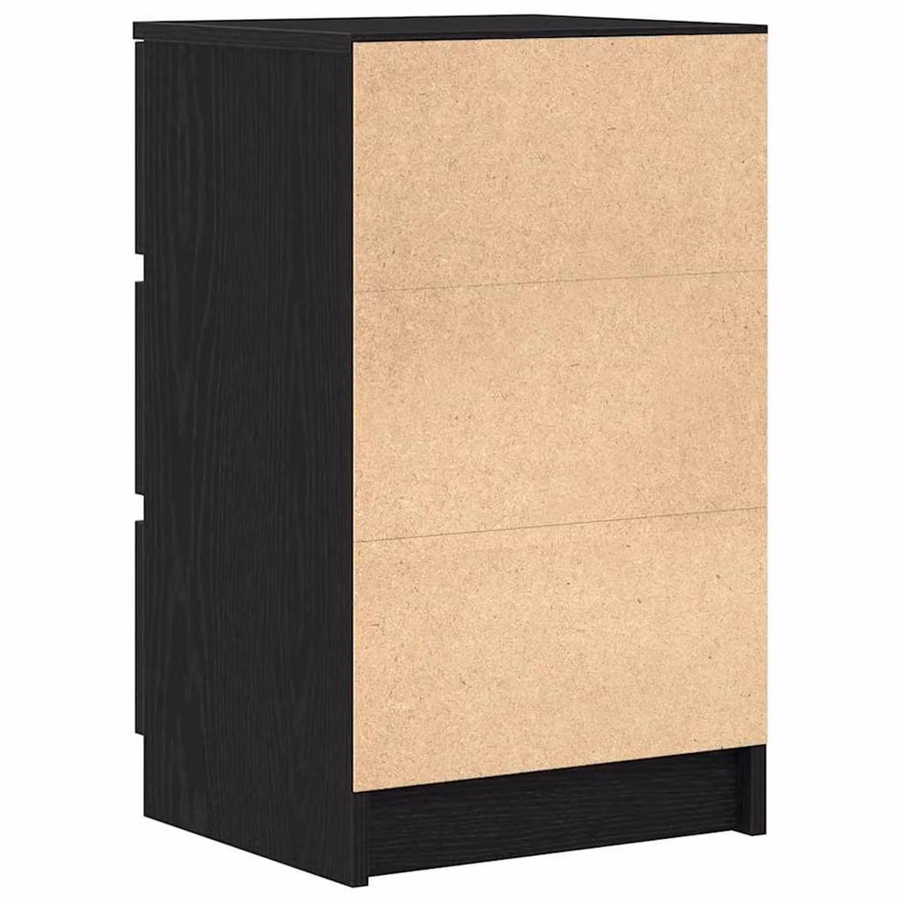Berkfield Home Durable Bedside Cabinet with 3 Drawers, Black, W/D/H: 39 x 35 x 65 cm – 3