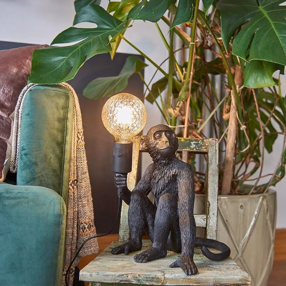 ValueLights Monkey Black Table Lamp with Polyresin and Ceramic Base – 4