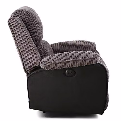 More4Homes Postana Jumbo Cord Electric Power Recliner Armchair in Grey – 3