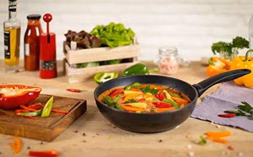 Kuhn Rikon Black Non-Stick Forged Aluminium High Wall Frying Pan and Wok, 24 cm – 2