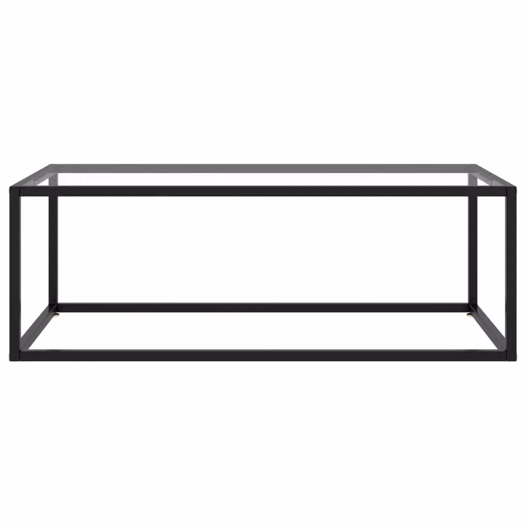 Berkfield Home Modern Black Coffee Table with Tempered Glass, W/D/H: 100 x 50 x 35 cm – 2