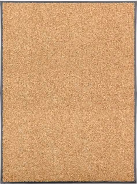 Berkfield Home Washable Non-Slip Doormat, Beige, W: 90 cm, D: 120 cm