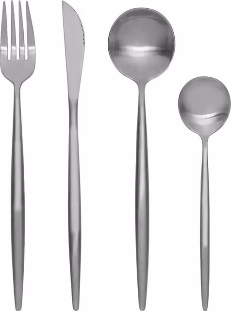 Orsina 16-Piece Matte Silver Stainless Steel Cutlery Set