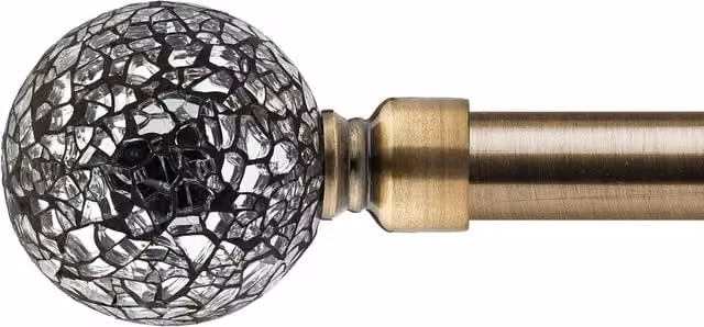 NewEdgeBlinds Extendable Mirrored Eyelet Metal Curtain Pole Set in Gold and Bronze, 160 cm